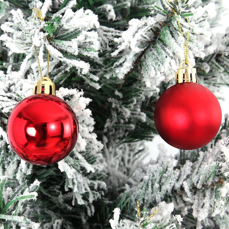 Emopeak 24Pcs Christmas Balls Ornaments for Xmas Christmas Tree - Shatterproof Christmas Tree Decorations Hanging Ball for Holiday Wedding Party Decoration (Red, 2.5"-6.2CM) - Image 2